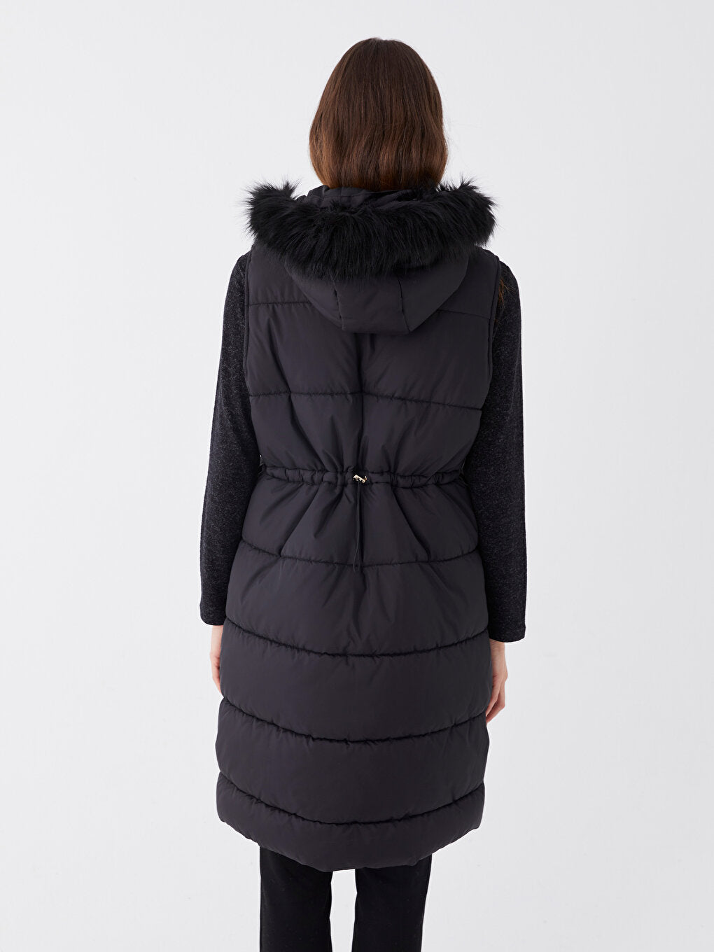 Women's Hooded Plain Puffer Vest