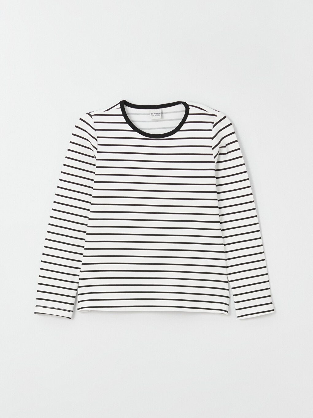 Crew Neck Striped Long Sleeve Girl's T-Shirt