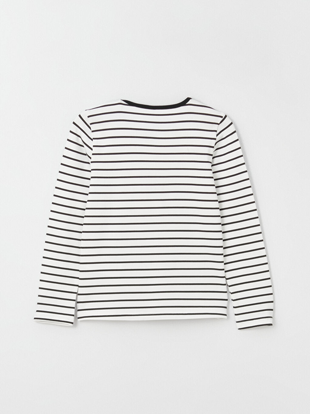 Crew Neck Striped Long Sleeve Girl's T-Shirt