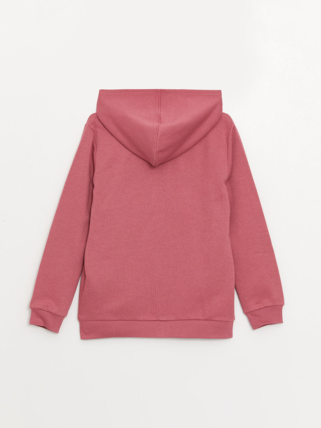 Hooded Basic Long Sleeve Girl's Zipper Sweatshirt