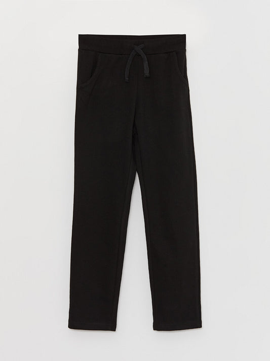 Basic Girls' Sweatpants with Elastic Waist