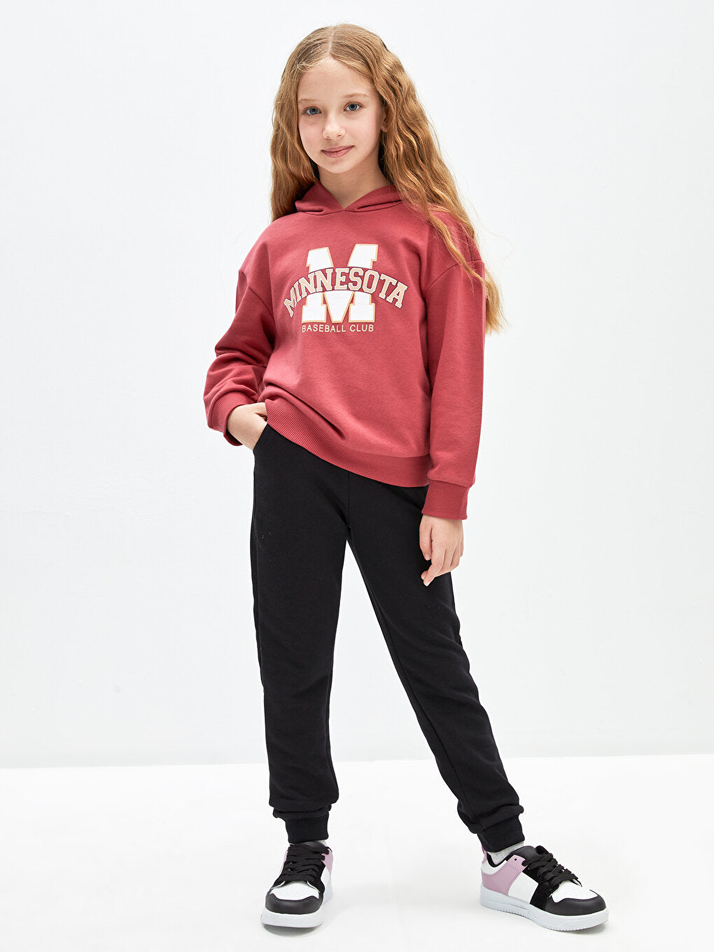 Basic Girl's Jogger Sweatpants with Elastic Waist