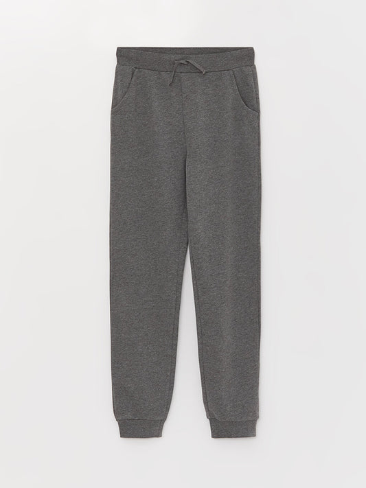 Basic Girl's Jogger Sweatpants with Elastic Waist