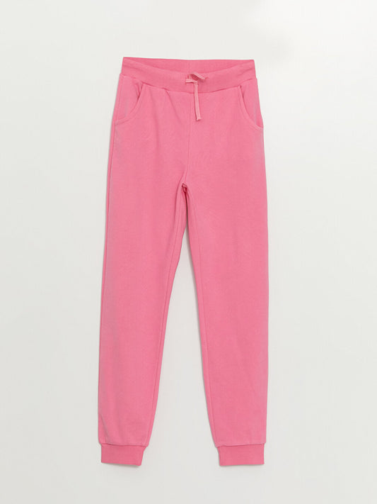 Basic Girl's Jogger Sweatpants with Elastic Waist