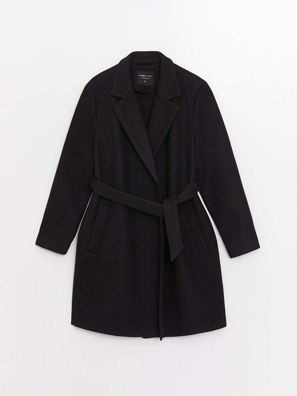 Women's Jacket Collar Plain Cashmere Coat