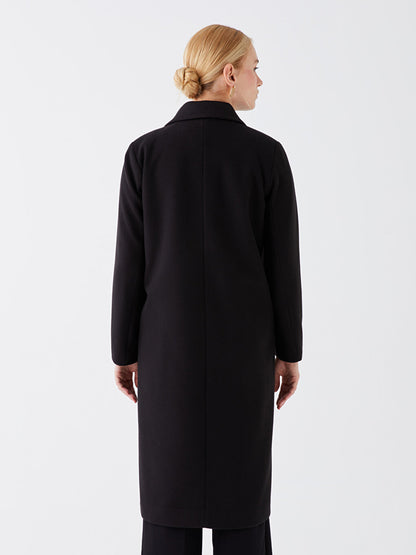 Women's Double Breasted Collar Plain Cuff Coat