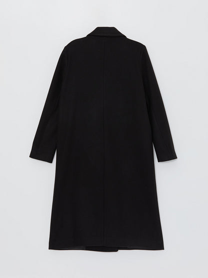 Women's Double Breasted Collar Plain Cuff Coat