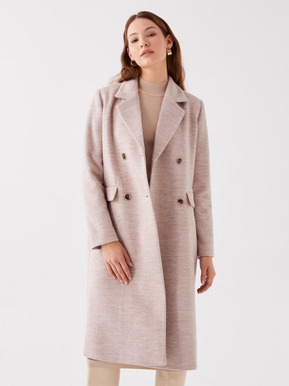 Jacket Collar Plain Long Sleeve Thick Women's Cashmere Coat