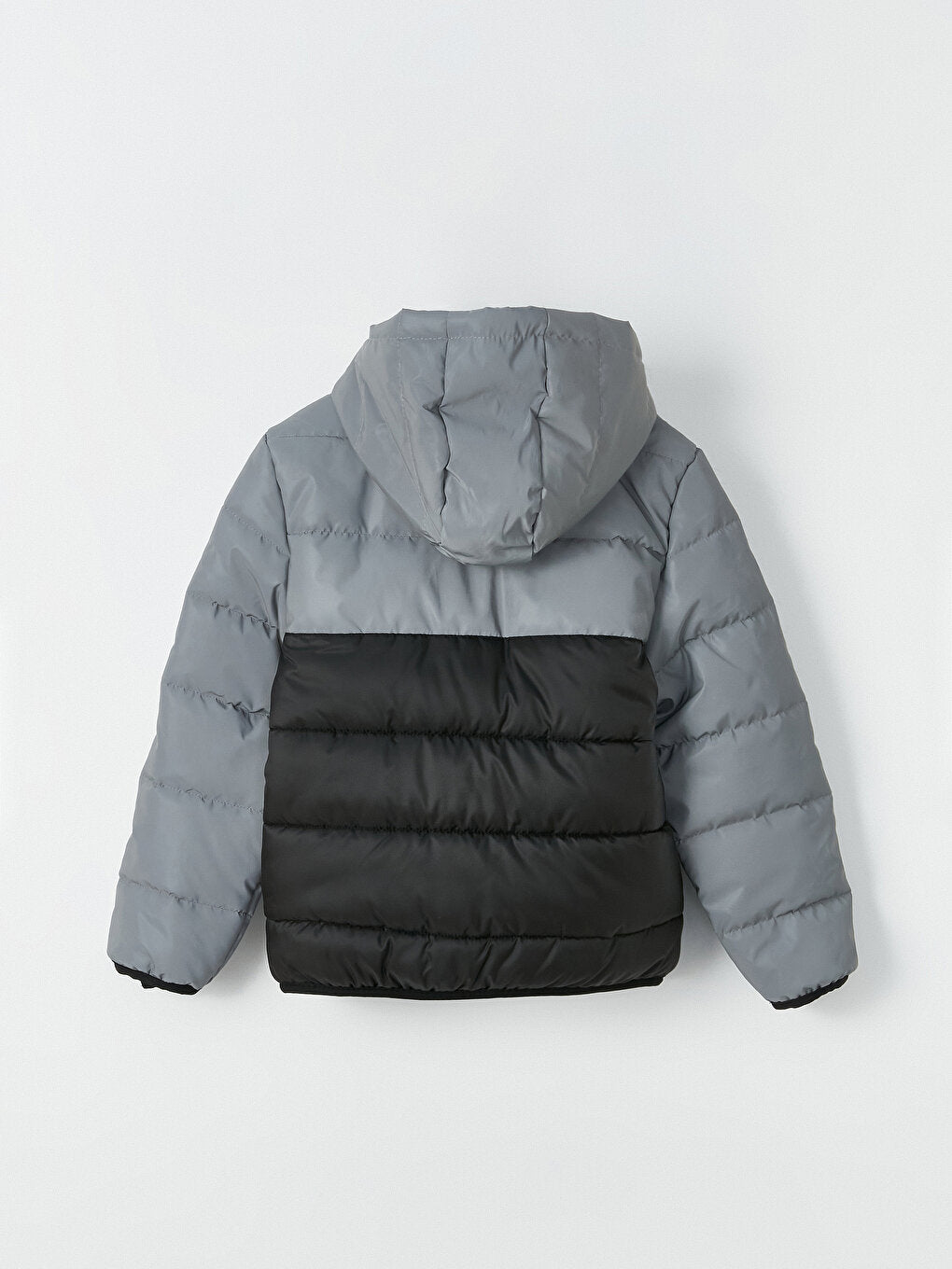 Hooded Boy's Puffer Jacket with Reflective Detail