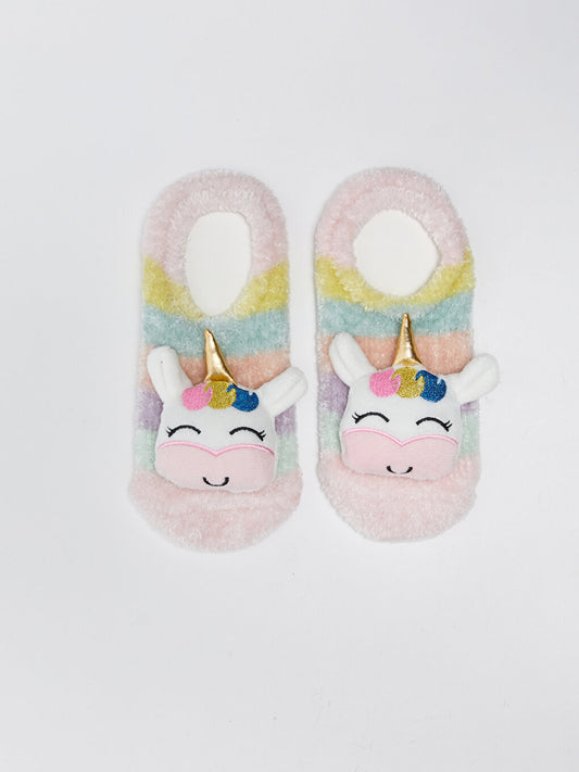 Appliqued Embroidered Girl's Home Socks