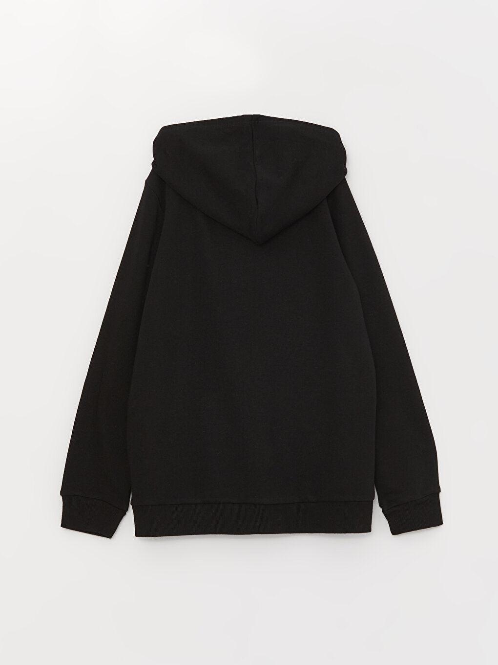 Hooded Basic Long Sleeve Girl's Zippered Sweatshirt