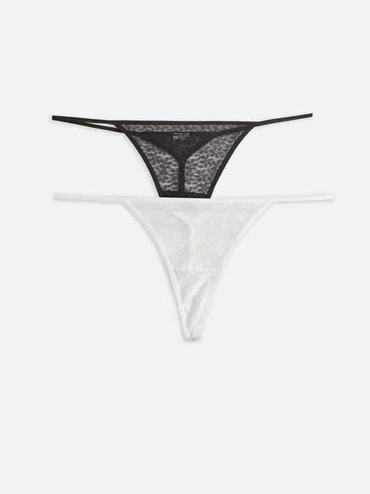 Lace Thong Panties 2 Pack