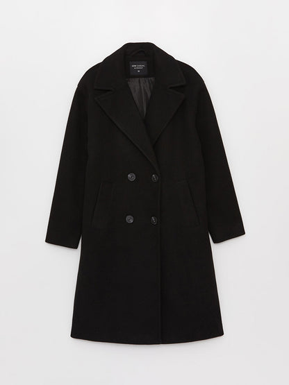 Women's Jacket Collar Plain Cashmere Coat