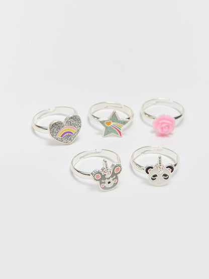 Figured Girl's Ring Set of 5