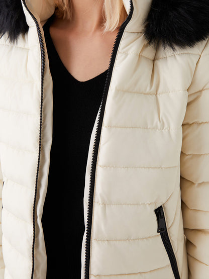 Women's Hooded Plain Puffer Coat