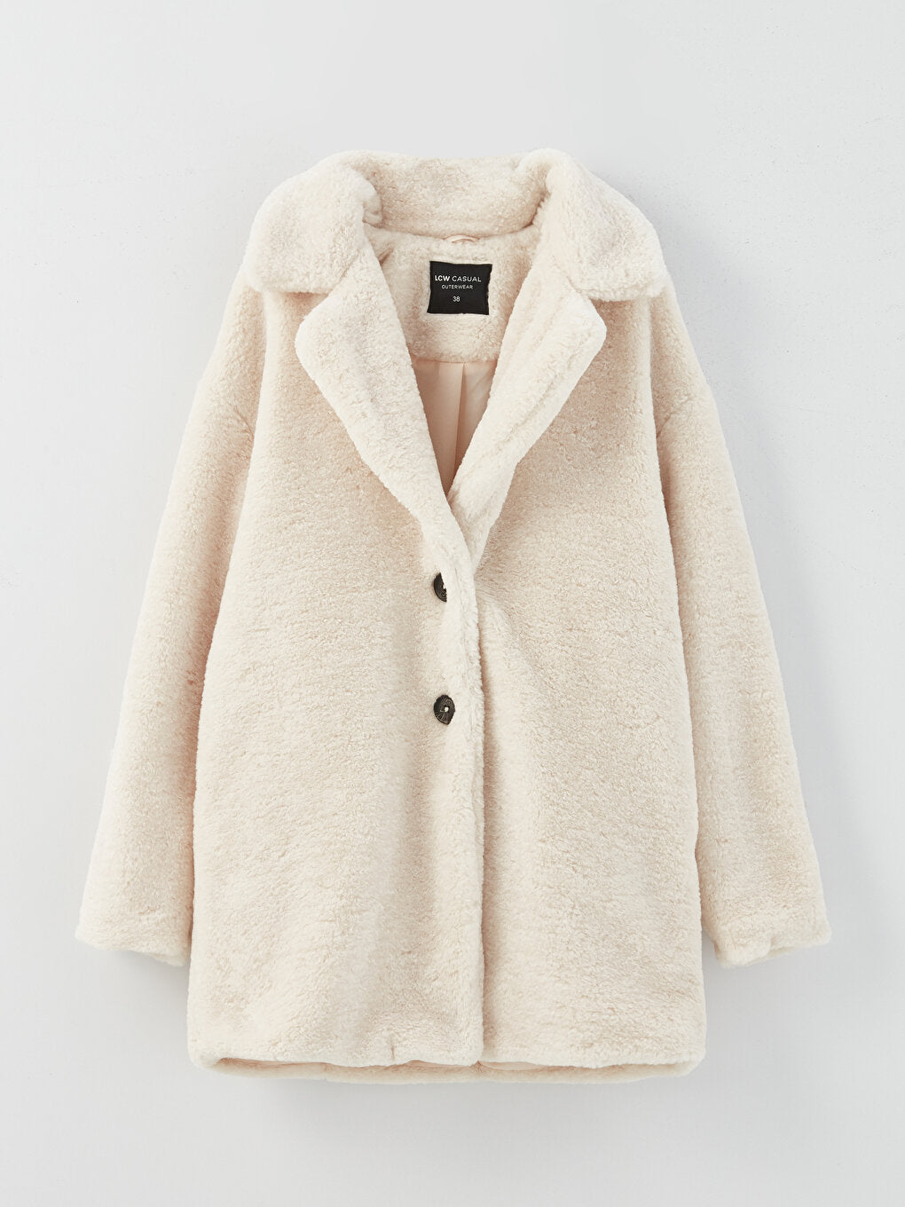 Shirt Collar Plain Long Sleeve Women's Plush Coat