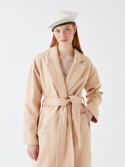 Women's Jacket Collar Plain Stash Coat