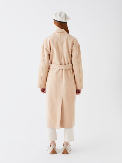 Women's Jacket Collar Plain Stash Coat