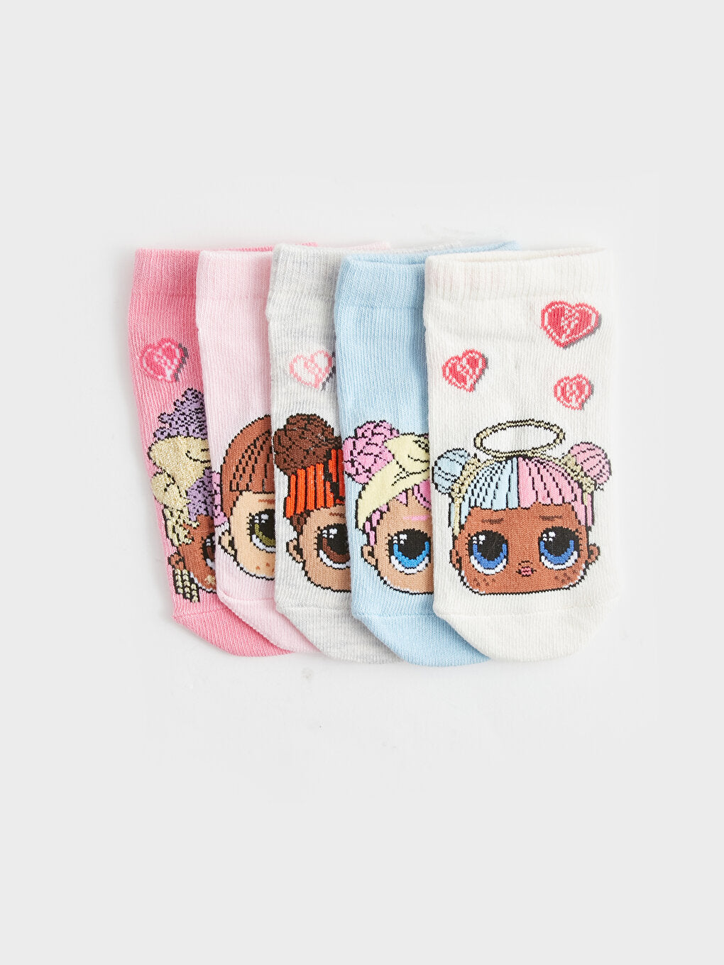 LOL Surprise OMG Licensed Girl's Booties Socks 5-pack