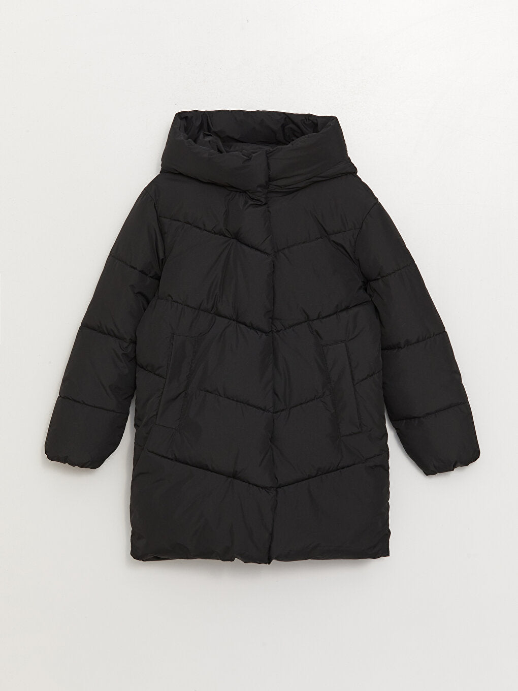 Women's Hooded Plain Puffer Coat