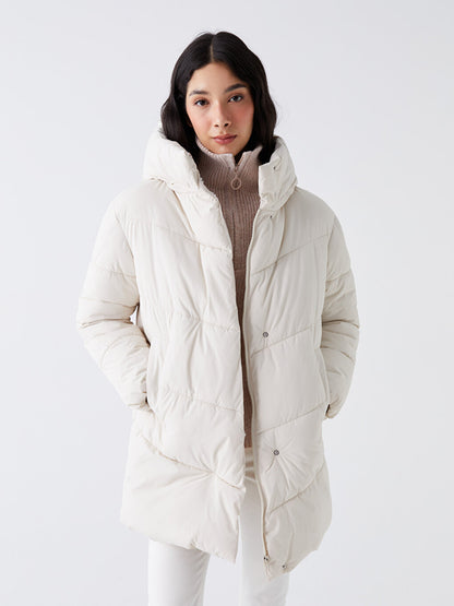 Women's Hooded Plain Puffer Coat