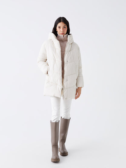 Women's Hooded Plain Puffer Coat