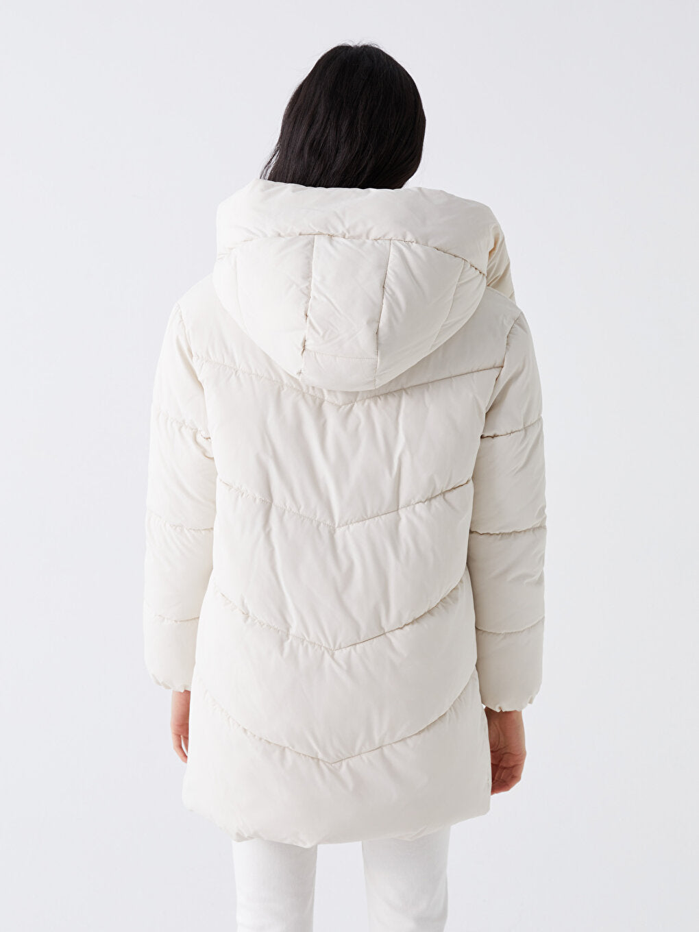 Women's Hooded Plain Puffer Coat