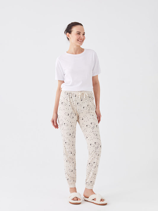 Patterned Women's Pajama Bottoms with Elastic Waist