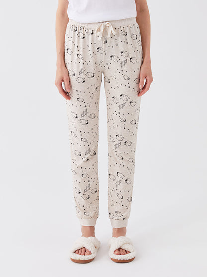 Patterned Women's Pajama Bottoms with Elastic Waist