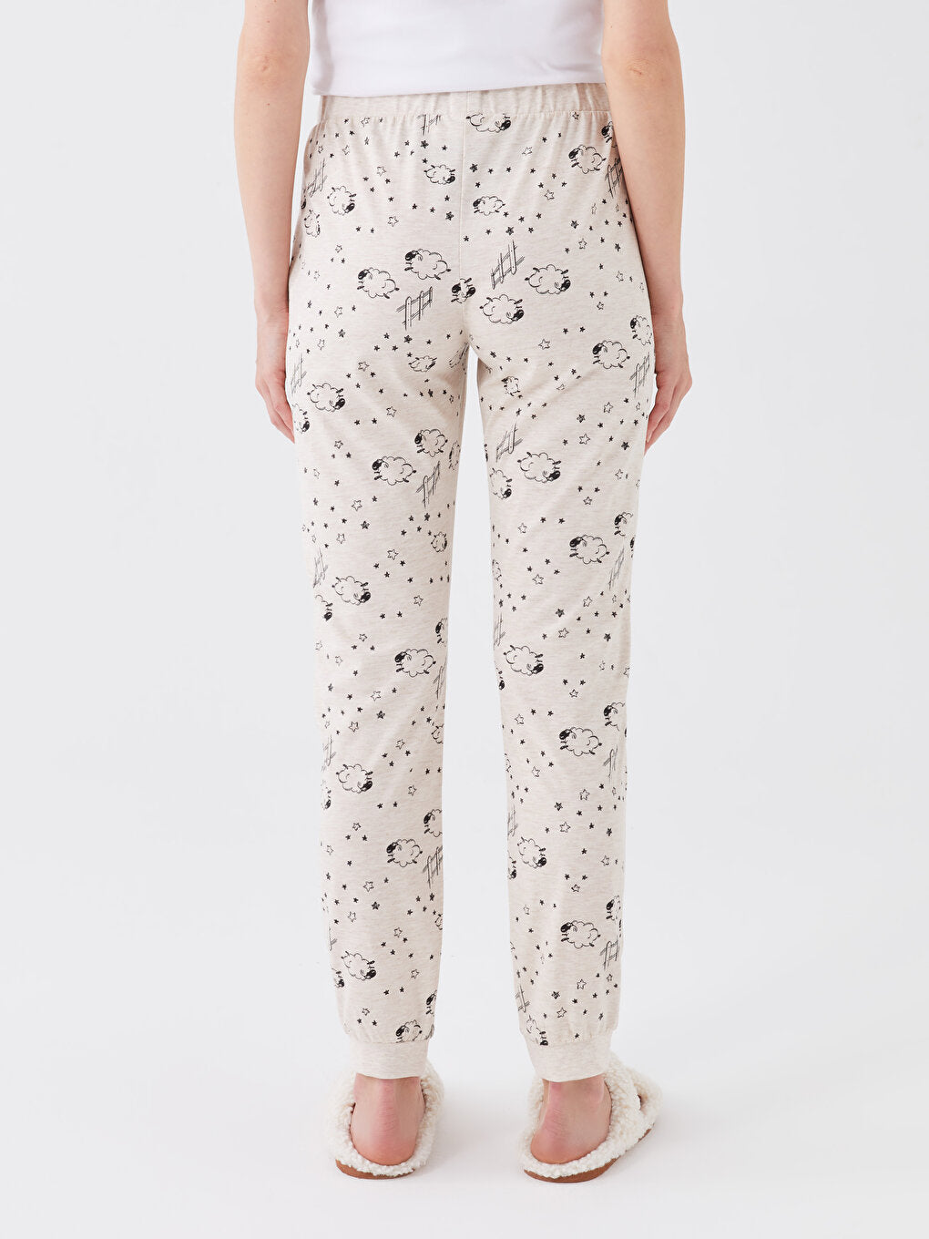 Patterned Women's Pajama Bottoms with Elastic Waist