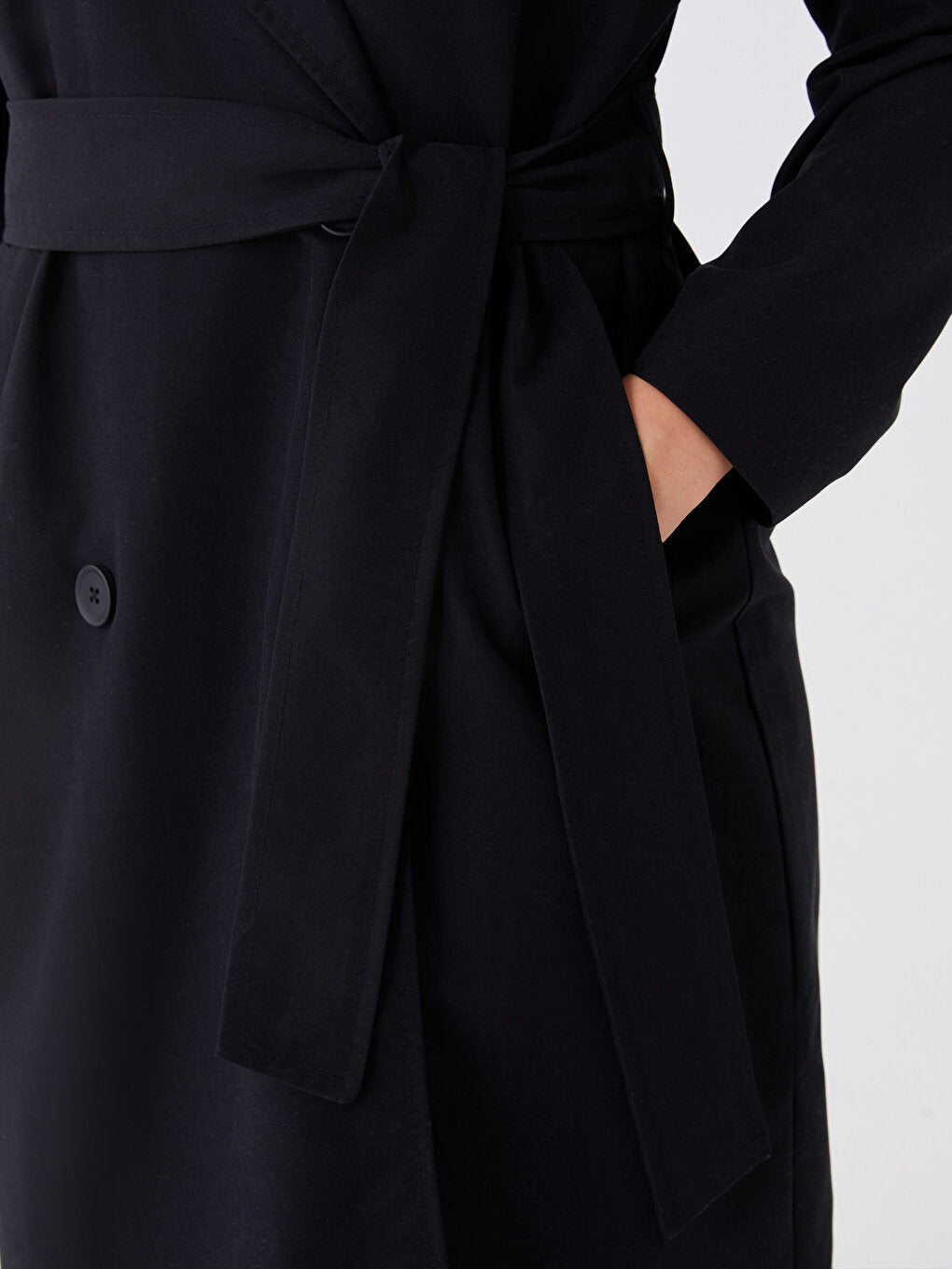 Jacket Collar Plain Long Sleeve Women's Trench Coat