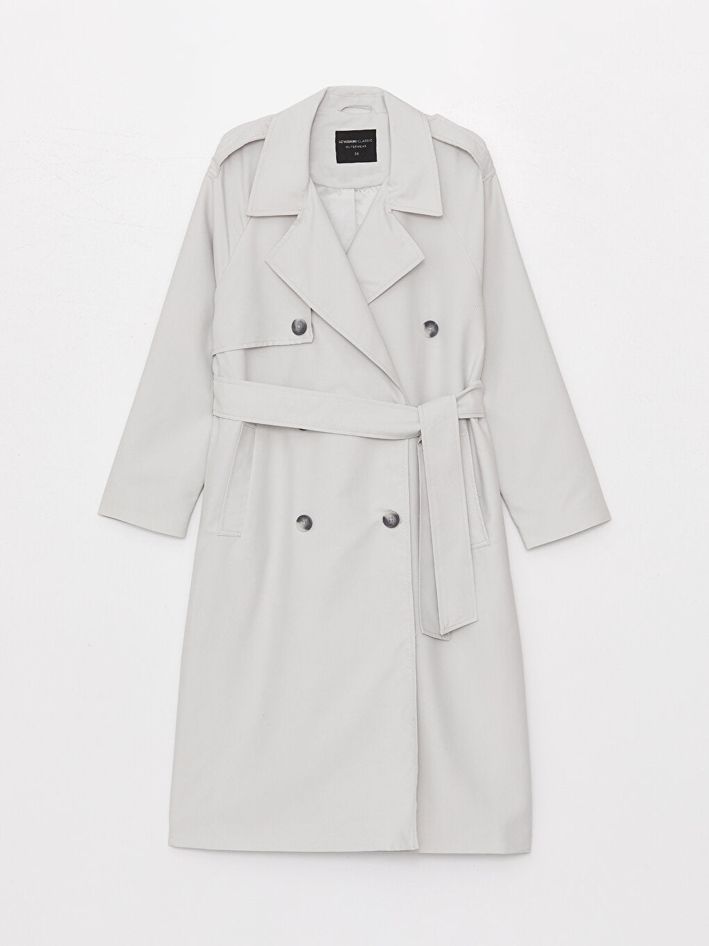 Jacket Collar Plain Long Sleeve Women's Trench Coat