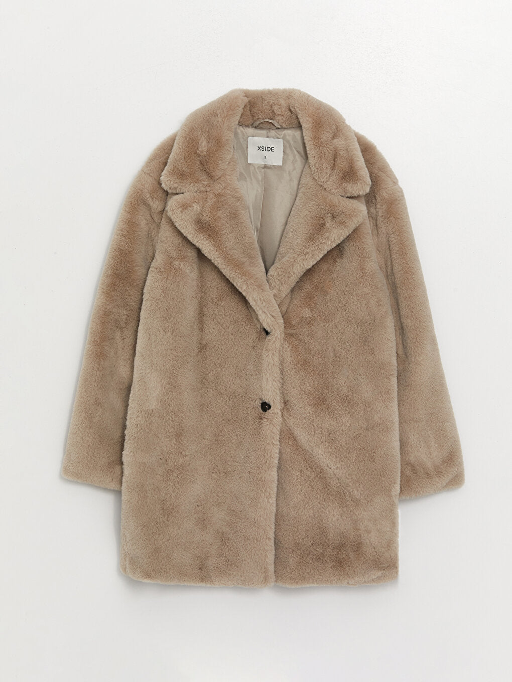 Women's Jacket Collar Plain Plush Coat