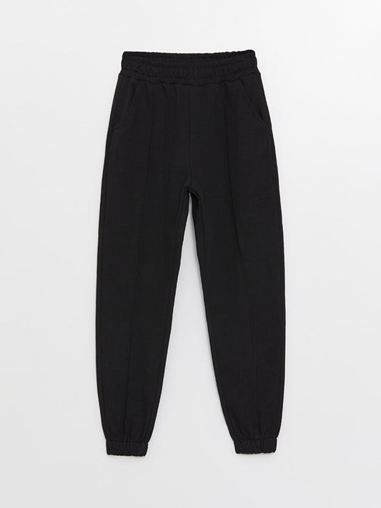 Basic Girl's Jogger Sweatpants with Elastic Waist