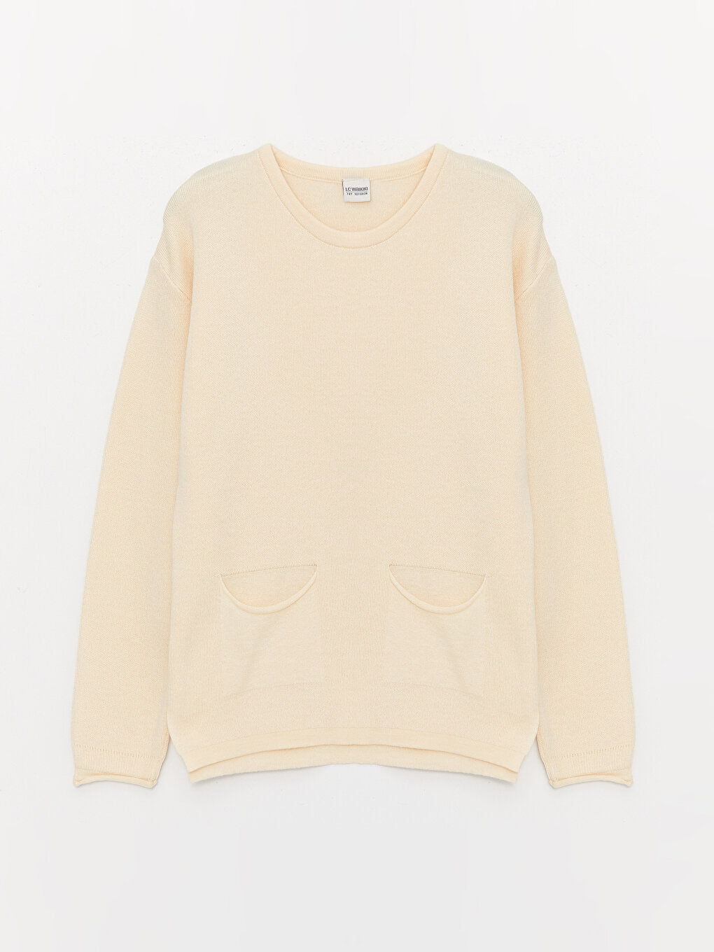 Crew Neck Basic Long Sleeve Girl's Knitwear Sweater