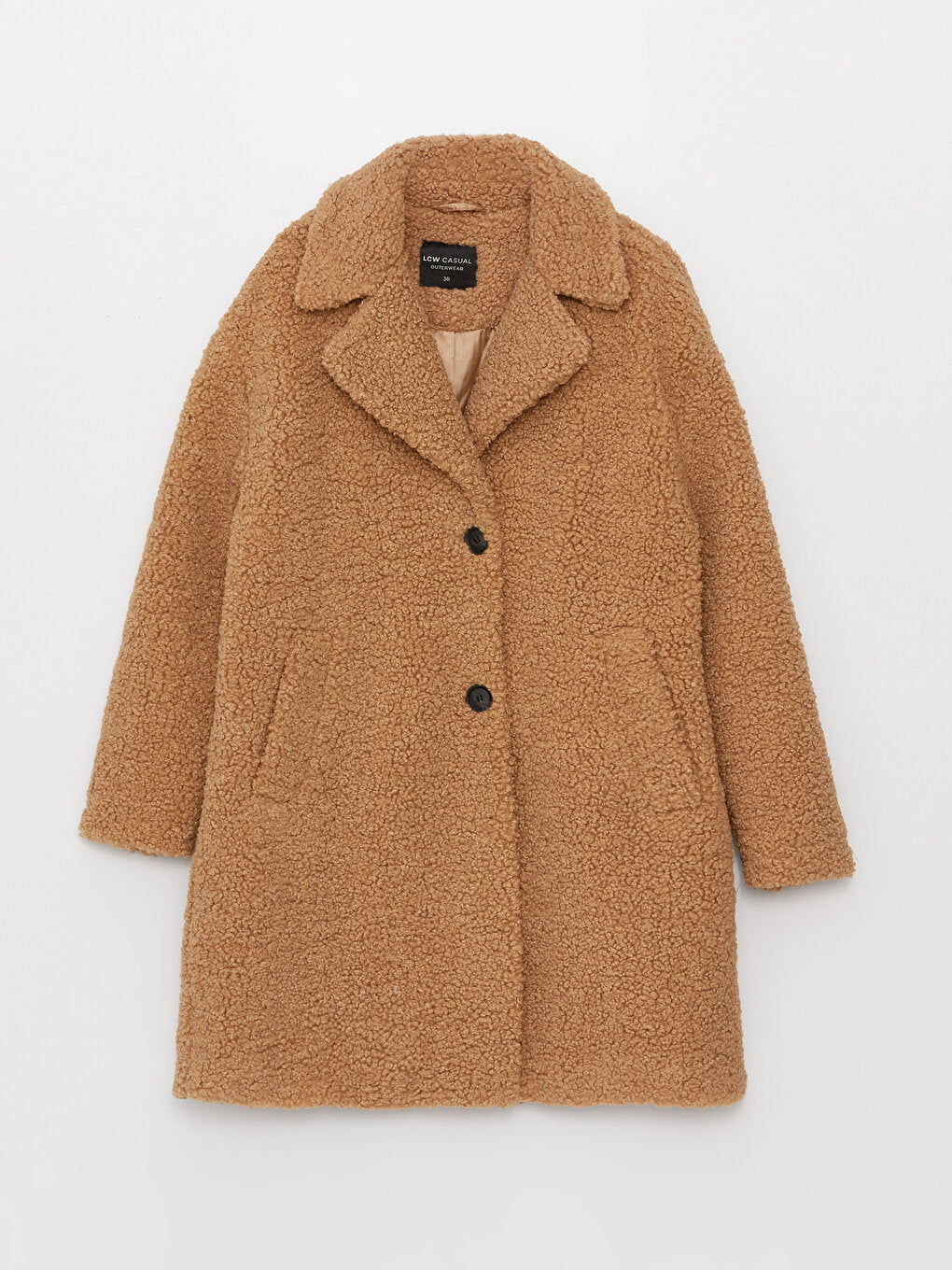 Jacket Collar Plain Long Sleeve Women's Teddy Coat