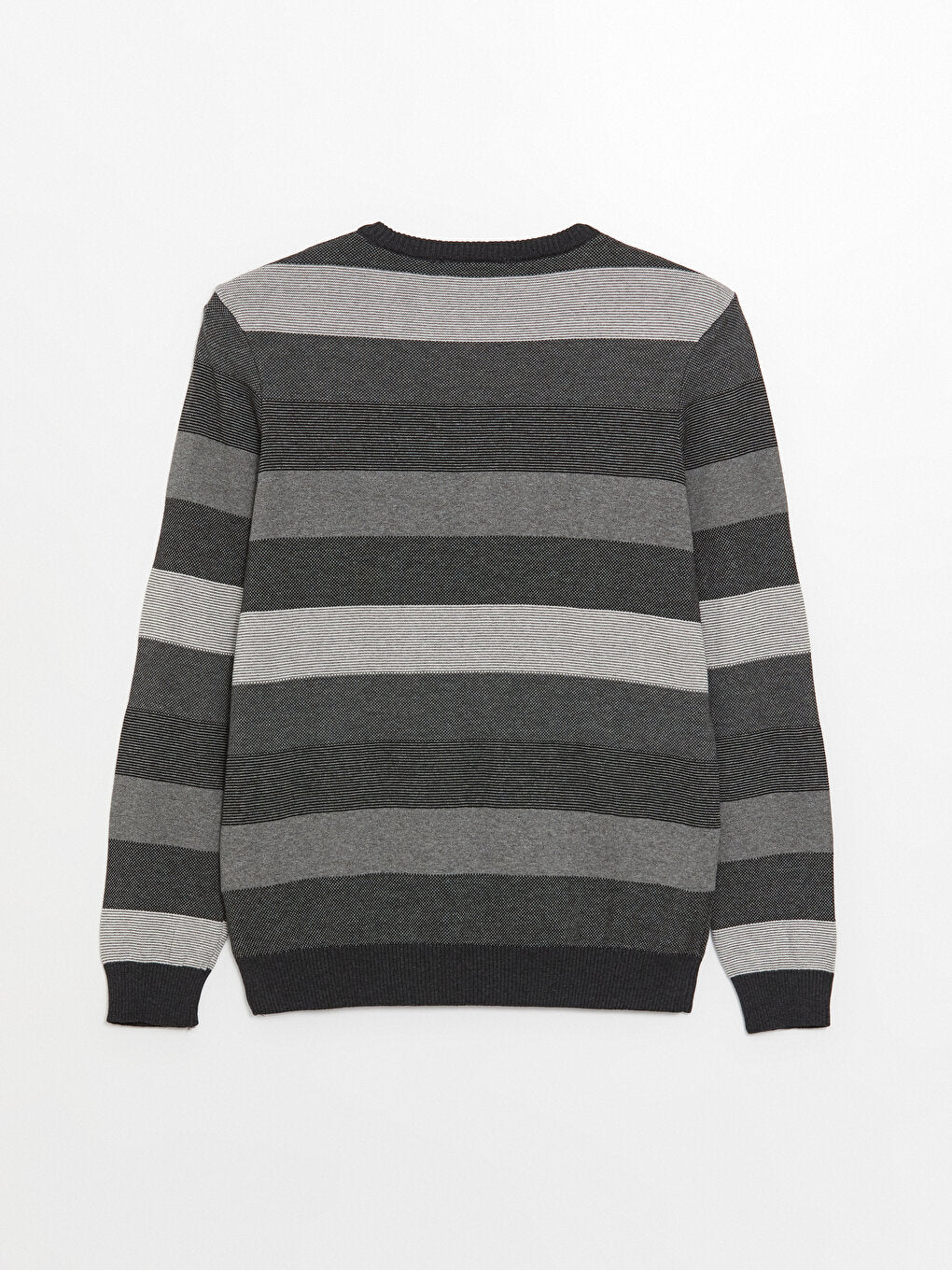 Crew Neck Long Sleeve Striped Men's Knitwear Sweater