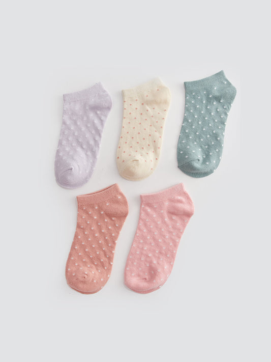 Polka Dot Girl's Booties Socks 5-pack