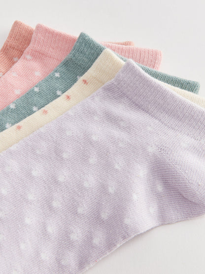 Polka Dot Girl's Booties Socks 5-pack