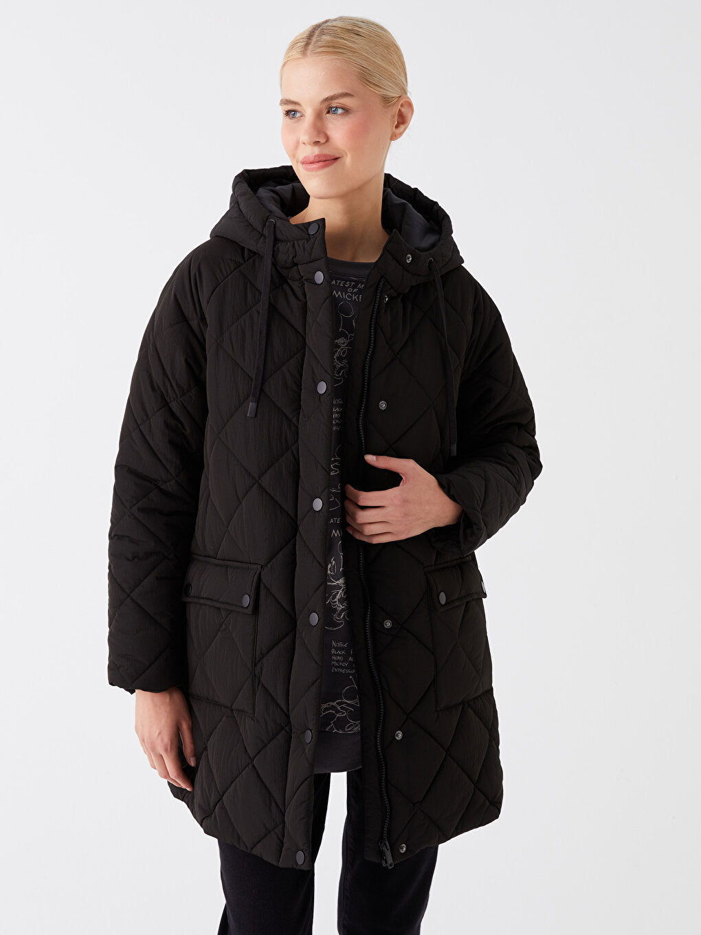 Hooded Quilted Oversize Women's Puffer Coat