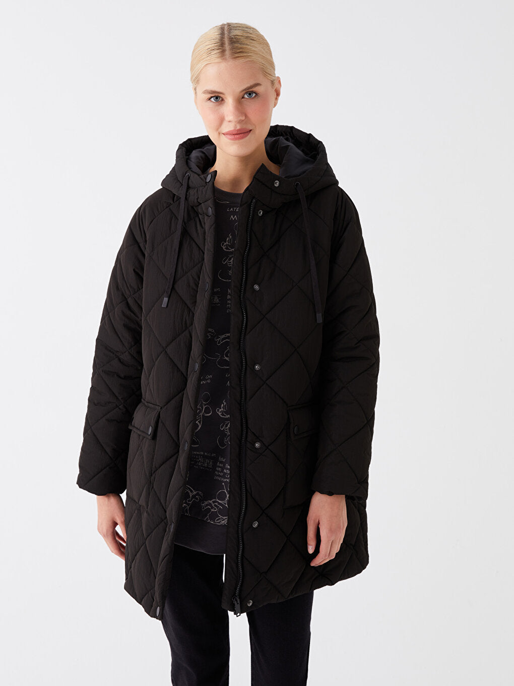 Hooded Quilted Oversize Women's Puffer Coat