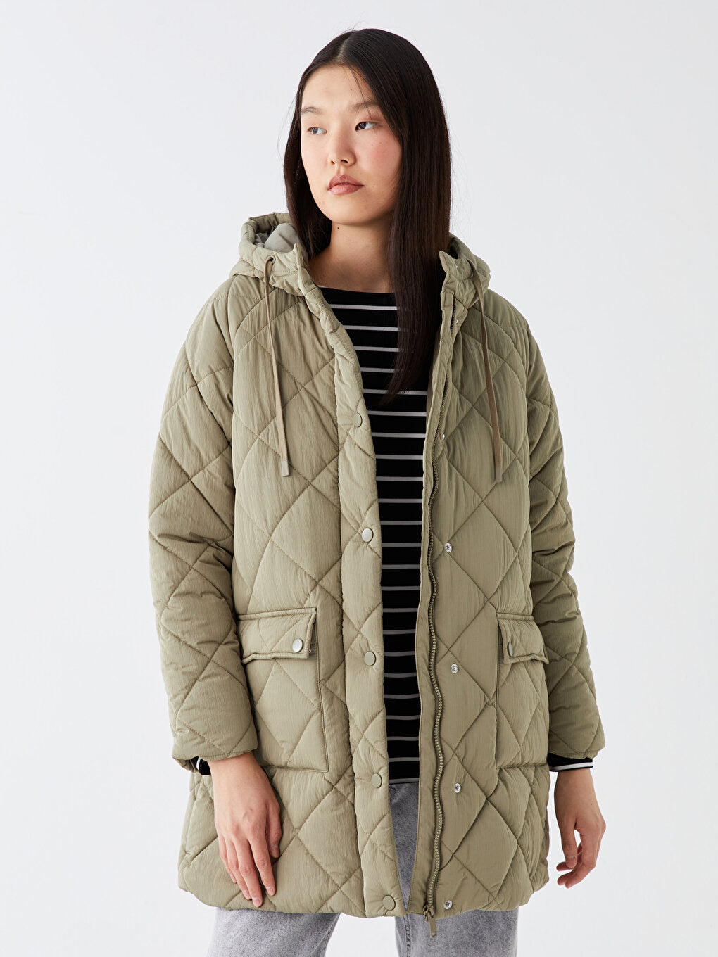 Hooded Quilted Oversize Women's Puffer Coat