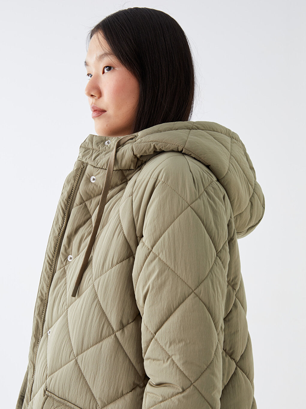 Hooded Quilted Oversize Women's Puffer Coat