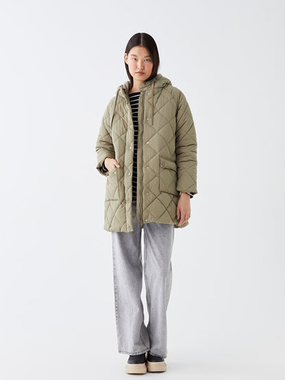 Hooded Quilted Oversize Women's Puffer Coat