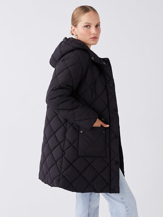 Hooded Quilted Oversize Women's Puffer Jacket