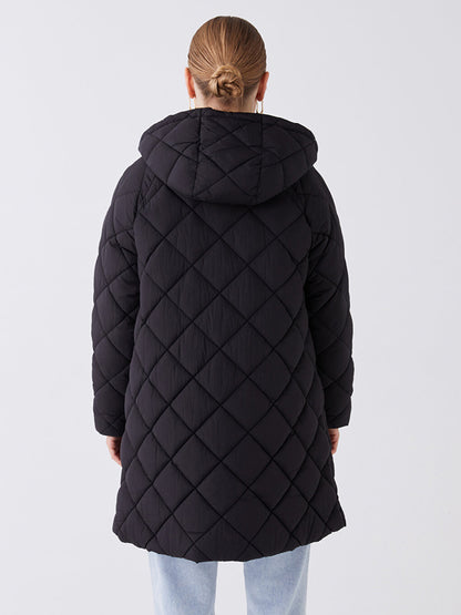 Hooded Quilted Oversize Women's Puffer Jacket