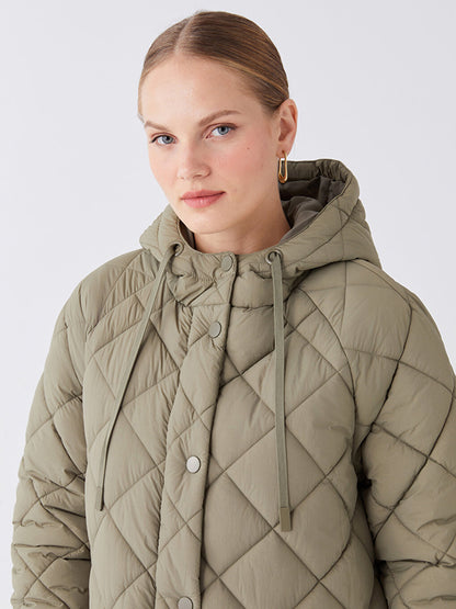 Hooded Quilted Oversize Women's Puffer Jacket