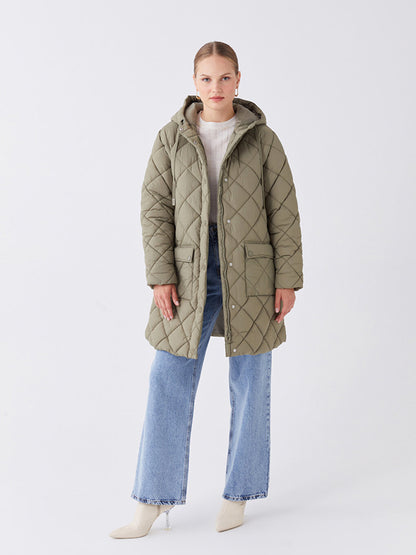 Hooded Quilted Oversize Women's Puffer Jacket