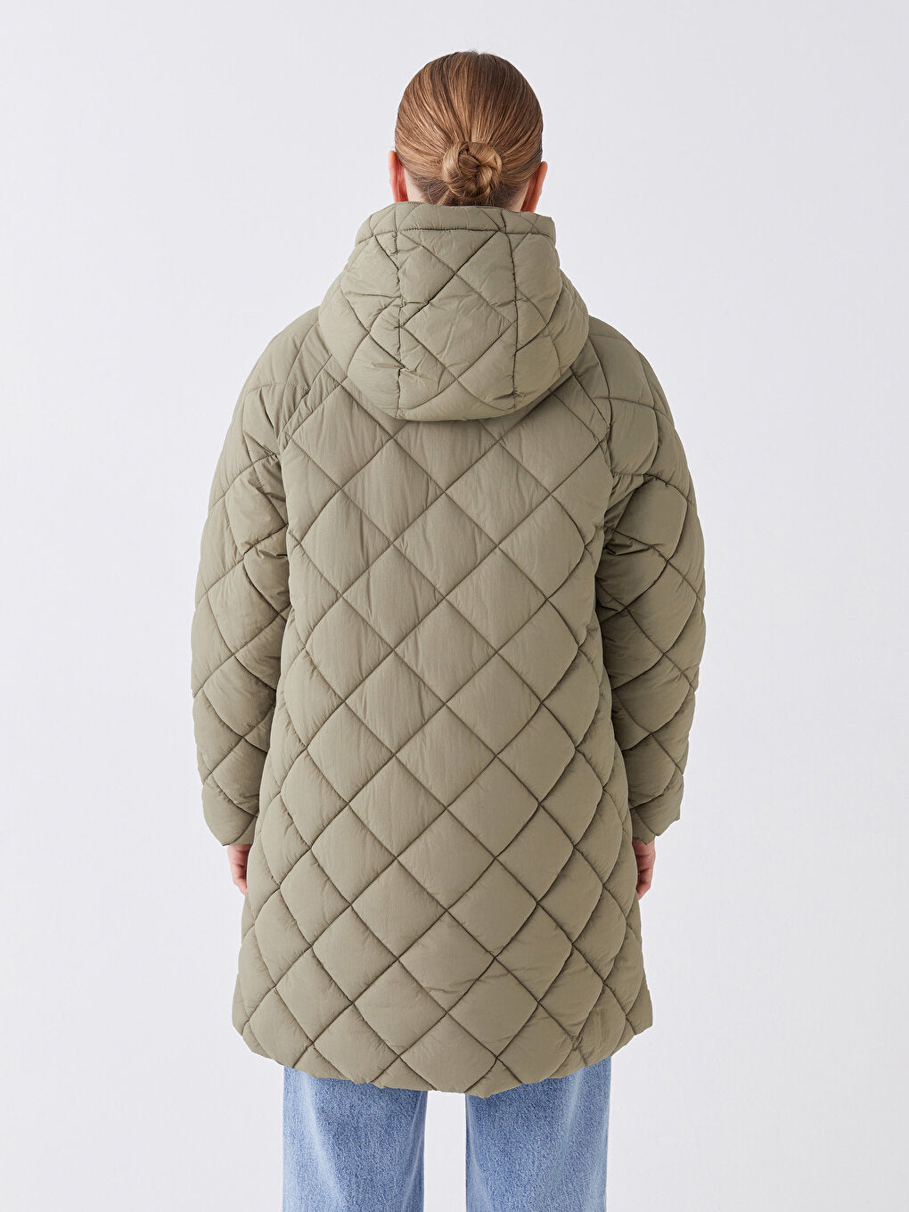 Hooded Quilted Oversize Women's Puffer Jacket