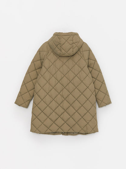 Hooded Quilted Oversize Women's Puffer Jacket